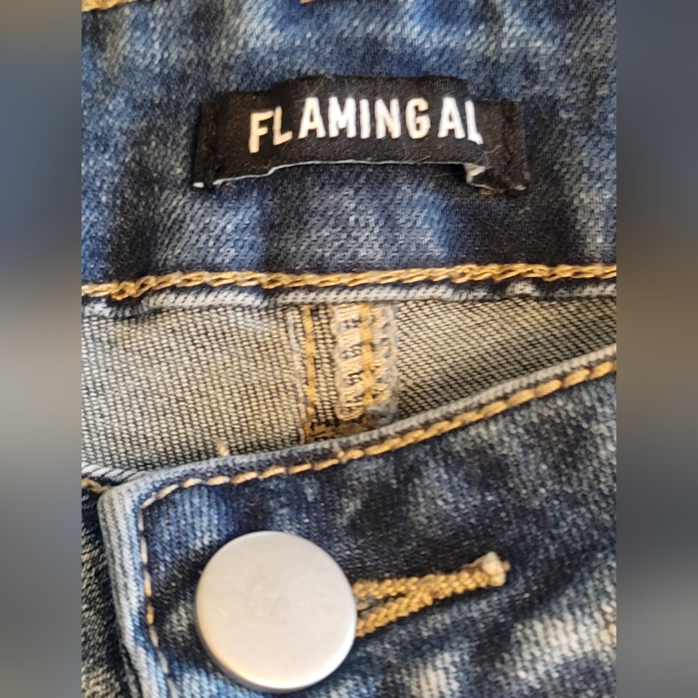 FLAMINGALS Size XL Wide Leg Jeans. W-17 R-8.5 I-32.5 Excellent Condition. - Picture 2 of 8